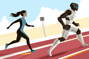 robot beating a human in a race