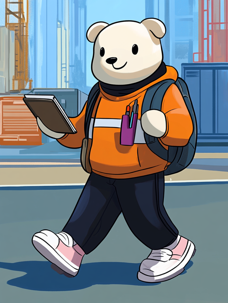 Image of a bear working
